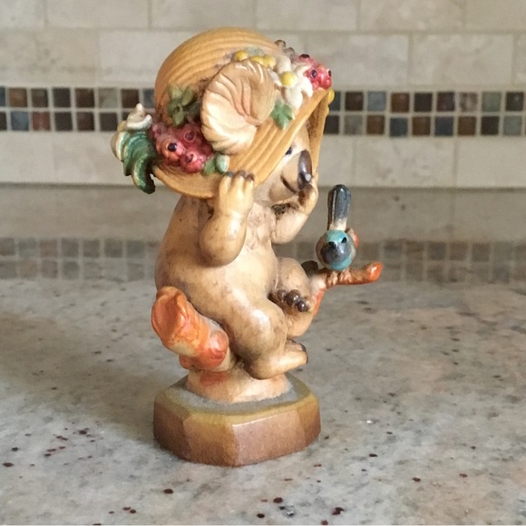 Vintage ANRI Sarah Kay Wooden 3” Koala Bear With Hat Figurine Made in Italy - Picture 3 of 13